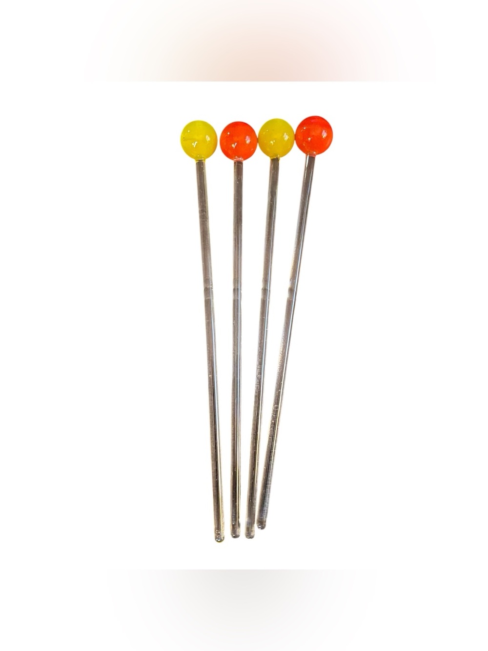 VTG Tupperware Swizzle Stir Sticks Handblown Glads Set Of 4 Cocktails Party Gift